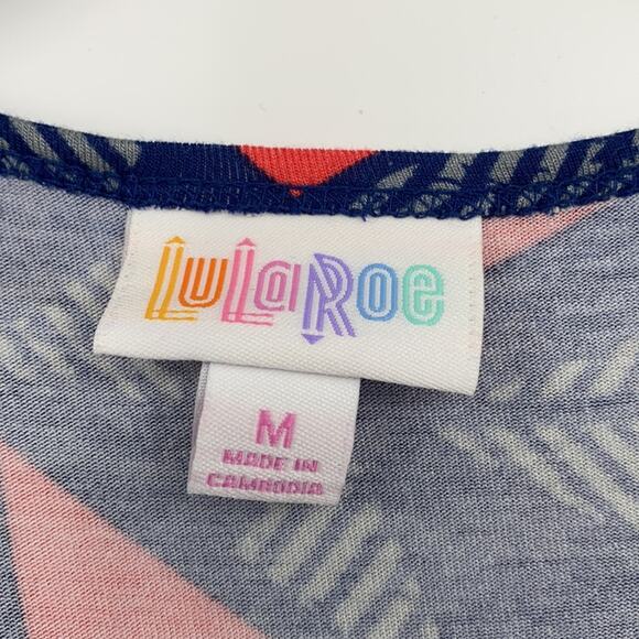 Lularoe Women's Blue & Orange Short Sleeve Top Size Medium - Picture 4 of 9